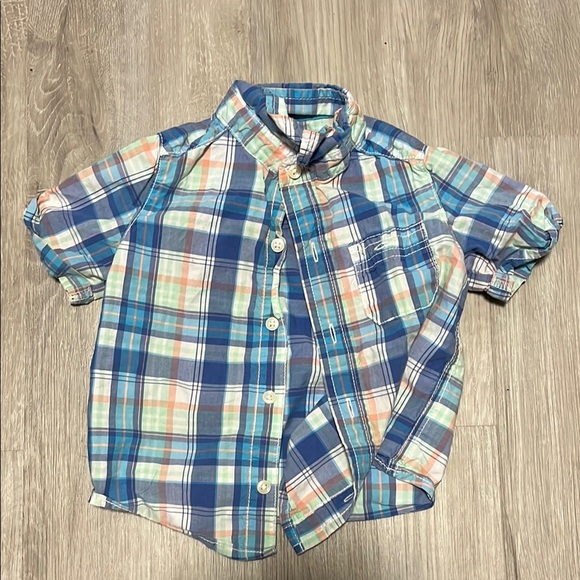 4$20 Carters Plaid Kids Shirt - Blue and Green 18M - Picture 1 of 1